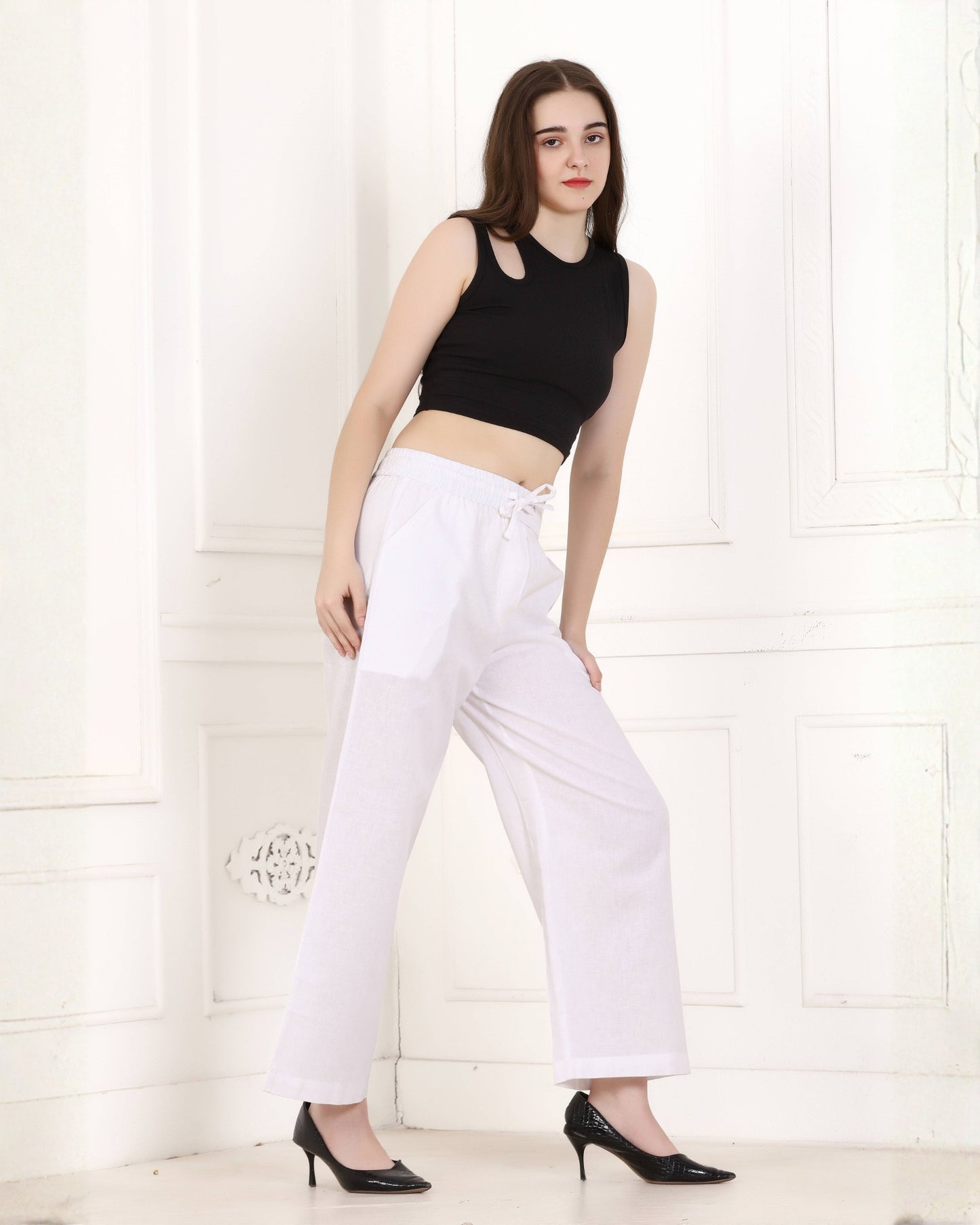 Momsee Linen Pants - White