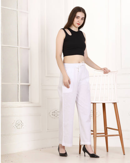 Momsee Linen Pants - White