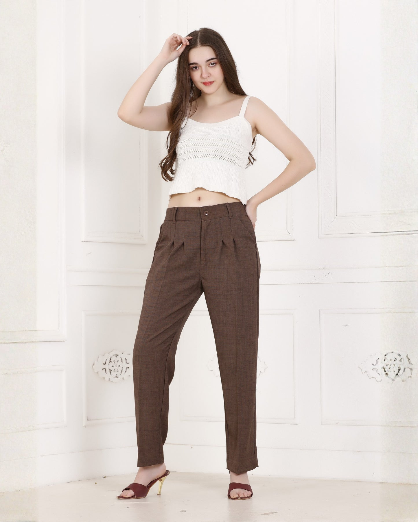 Momsee Prime Fit Pants - Brown