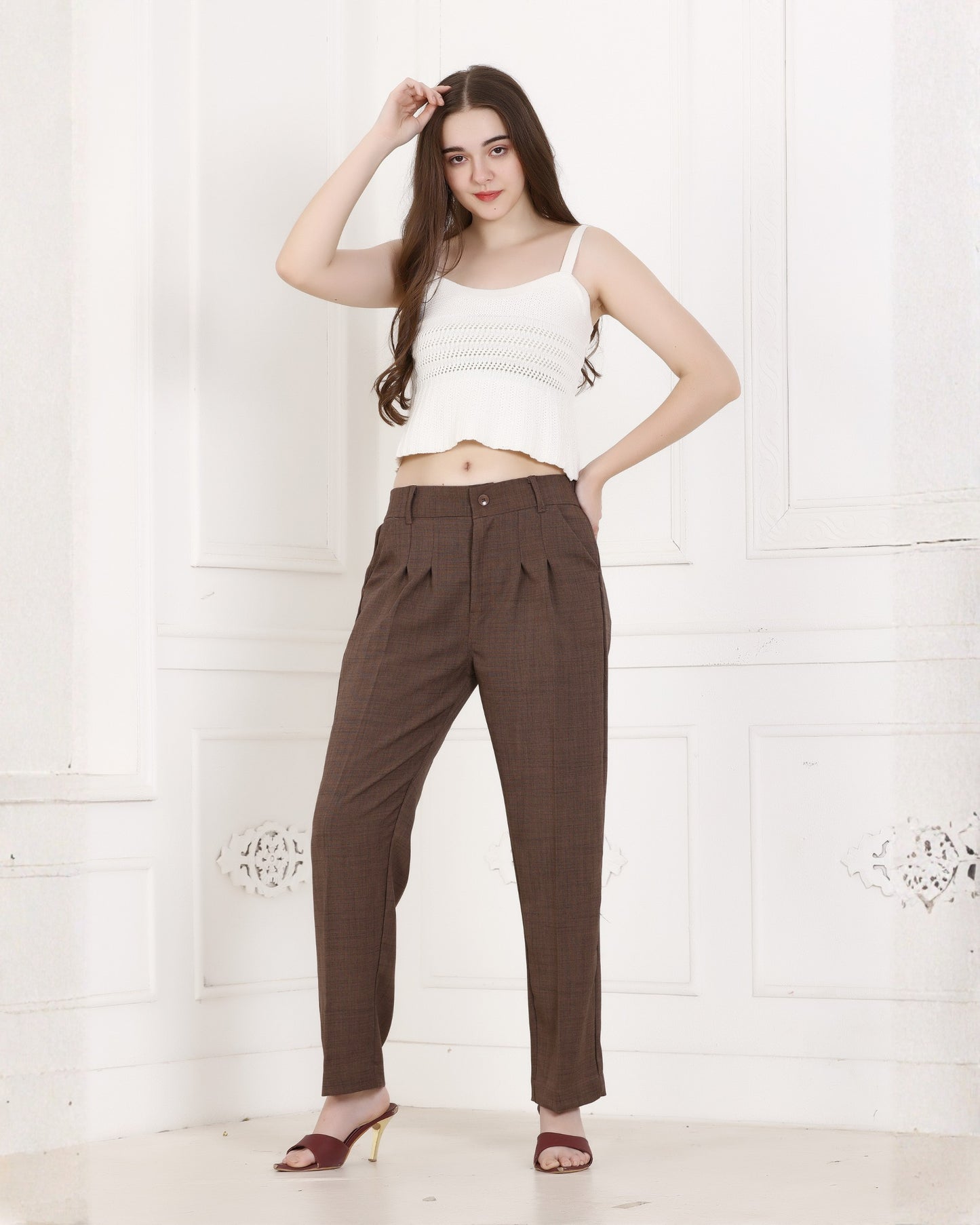 Momsee Prime Fit Pants - Brown