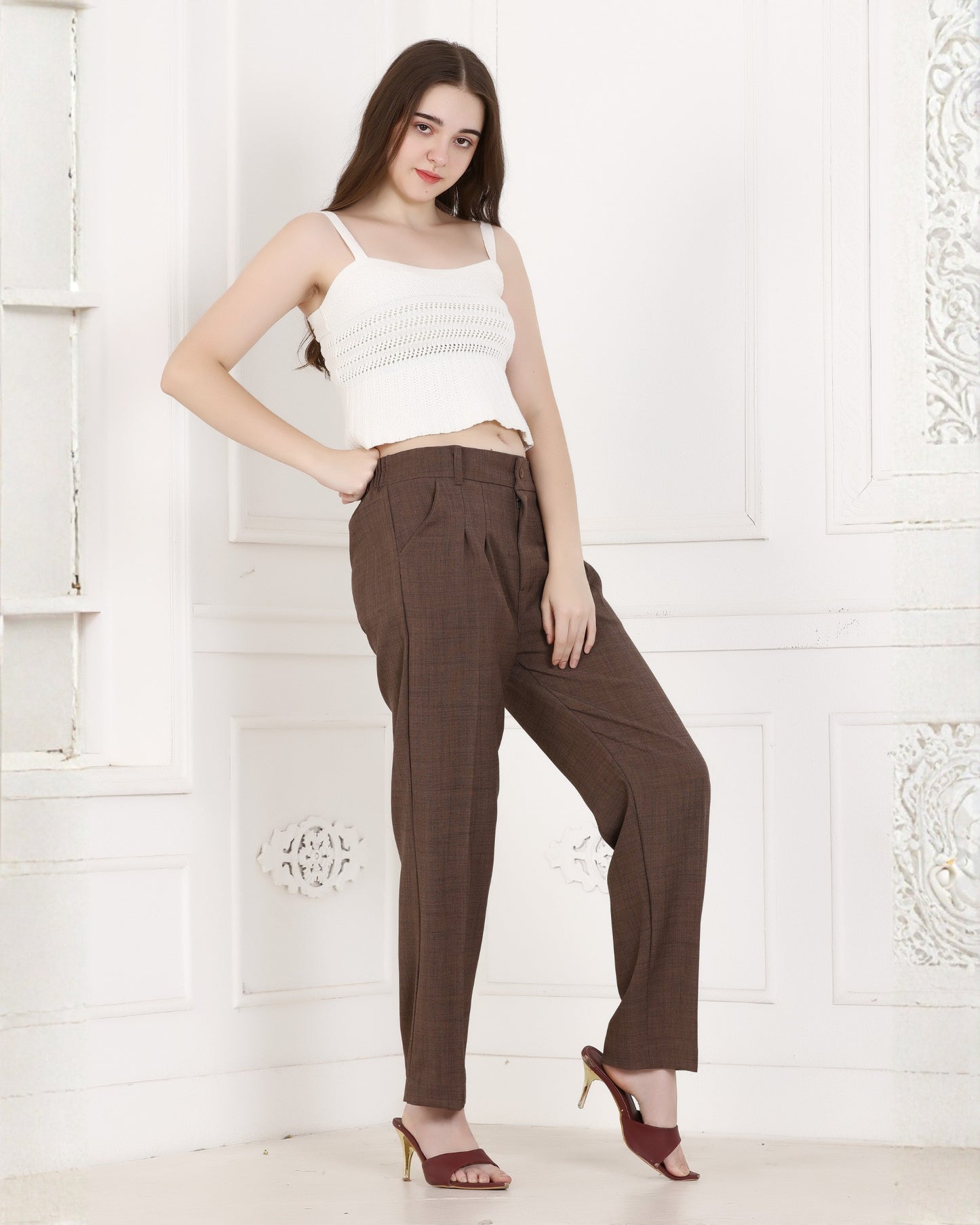 Momsee Prime Fit Pants - Brown