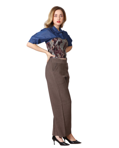 Momsee Relaxed Fit Pants - Coffee Brown