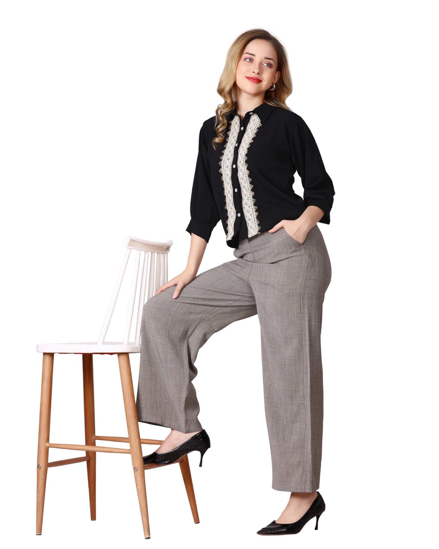 Momsee Relaxed Fit Pants - Taupe Grey