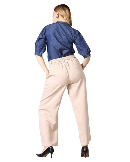 Momsee Straight Fit Pants - Beige