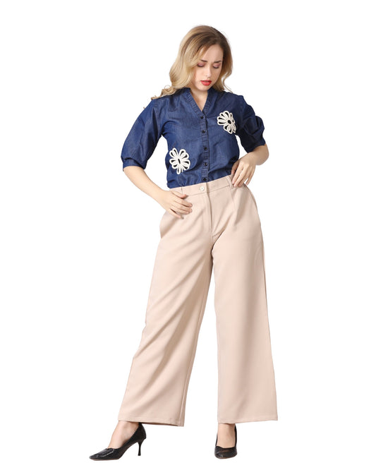 Momsee Straight Fit Pants - Beige