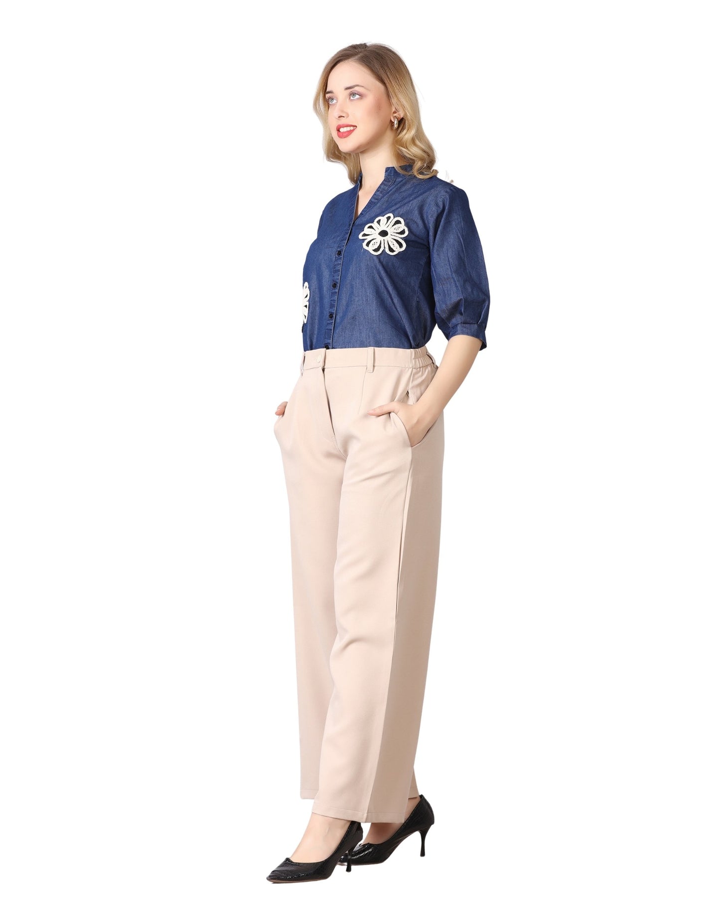 Momsee Straight Fit Pants - Beige