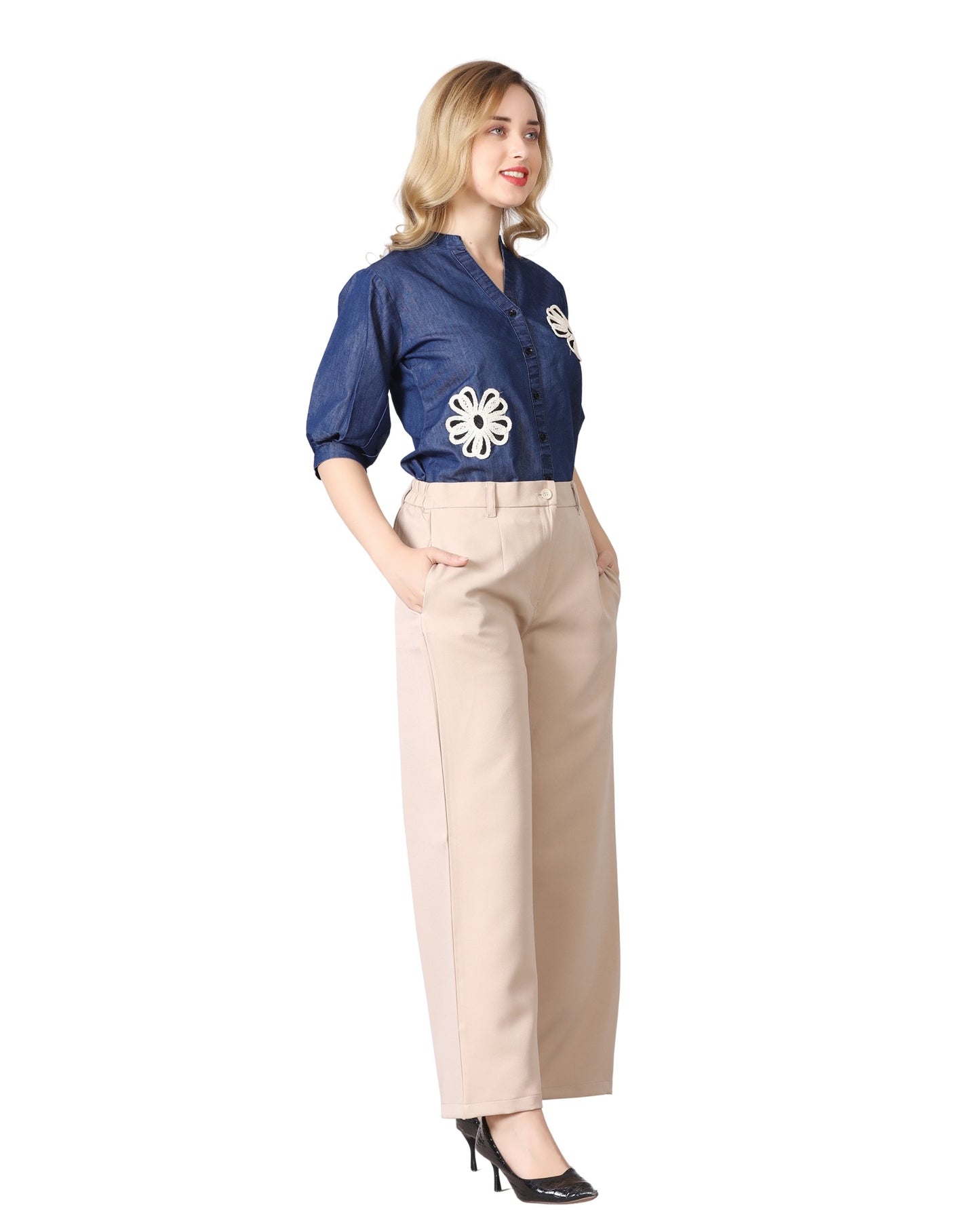 Momsee Straight Fit Pants - Beige