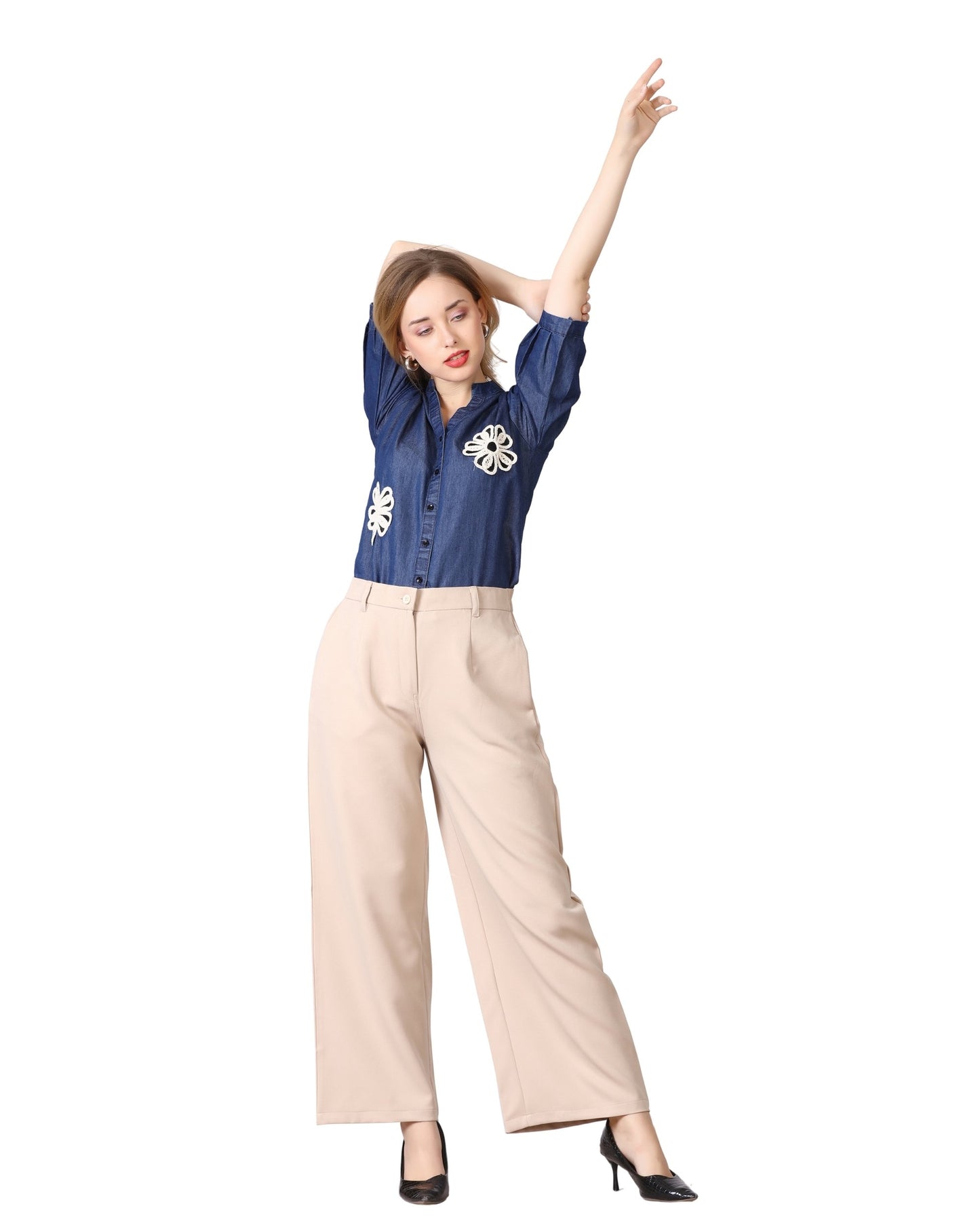 Momsee Straight Fit Pants - Beige