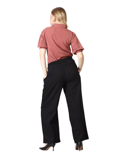 Momsee Straight Fit Pants - Black