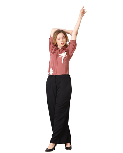 Momsee Straight Fit Pants - Black