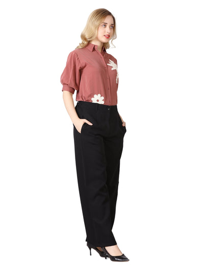 Momsee Straight Fit Pants - Black
