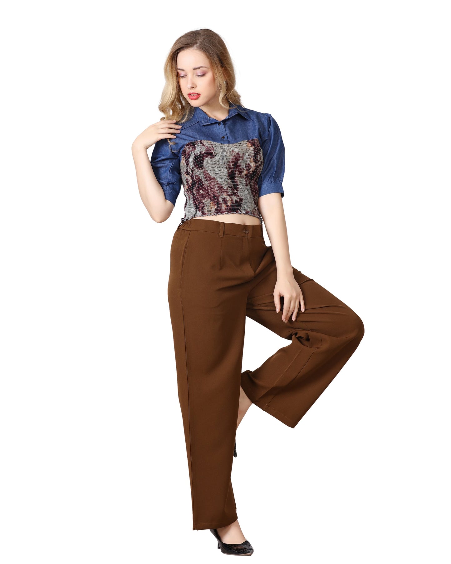 Momsee Straight Fit Pants - Brown