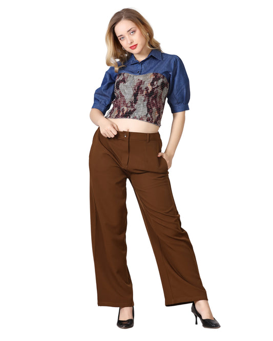 Momsee Straight Fit Pants - Brown