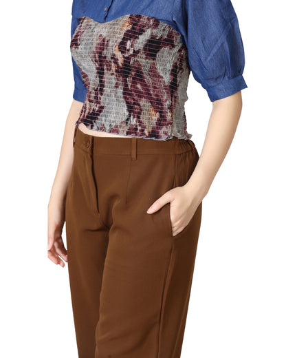 Momsee Straight Fit Pants - Brown