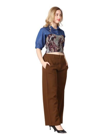 Momsee Straight Fit Pants - Brown