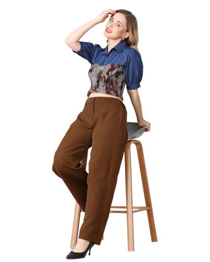 Momsee Straight Fit Pants - Brown