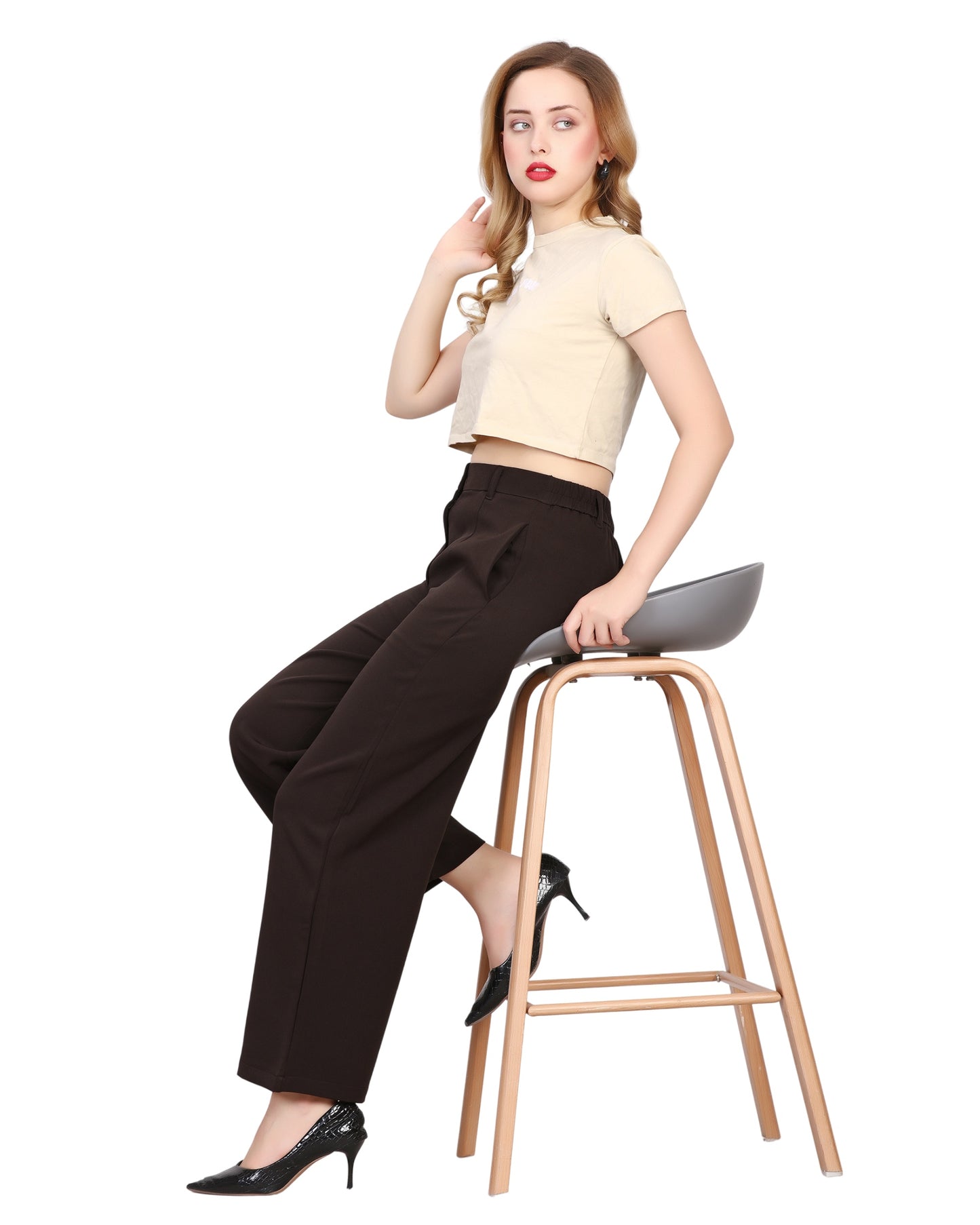 Momsee Straight Fit Pants - Coffee