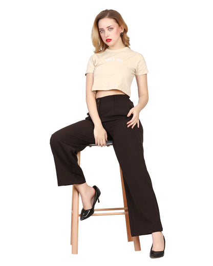 Momsee Straight Fit Pants - Coffee