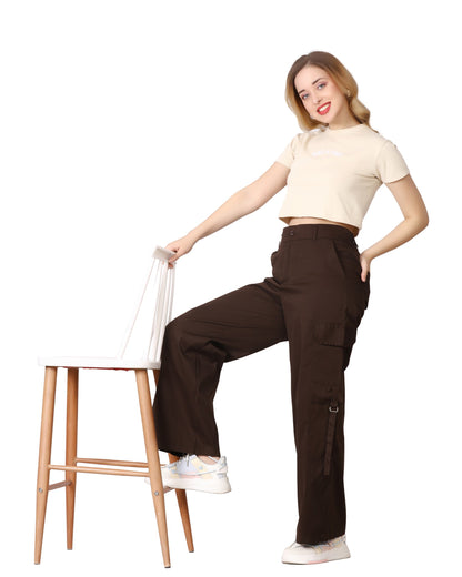 Momsee Urban Cargo Pants - Dark Chocolate Brown