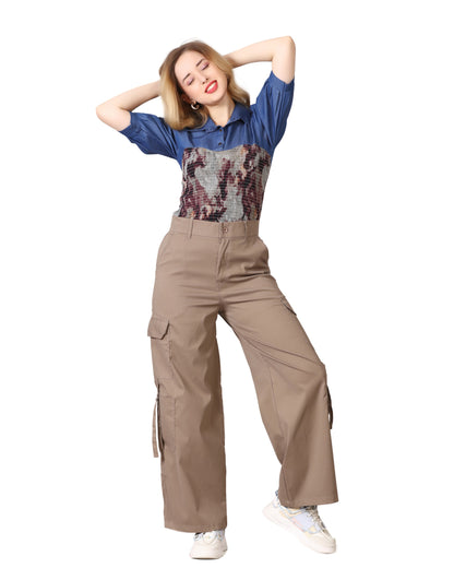 Momsee Urban Cargo Pants - Stone Beige
