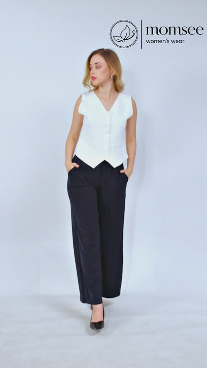 Momsee Elegant Fit Pants - Navy Blue