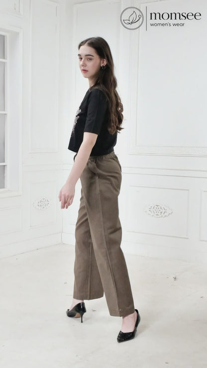 Momsee Linen Pants - Mouse