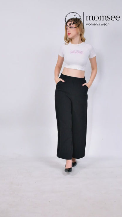 Momsee Relaxed Fit Pants - Black