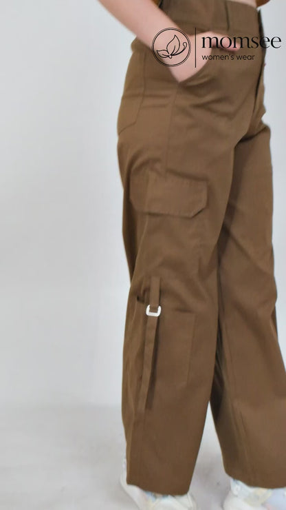 Momsee Urban Cargo Pants - Khaki Brown