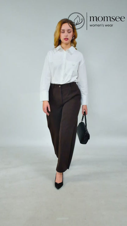 Momsee Straight Fit Pants - Coffee