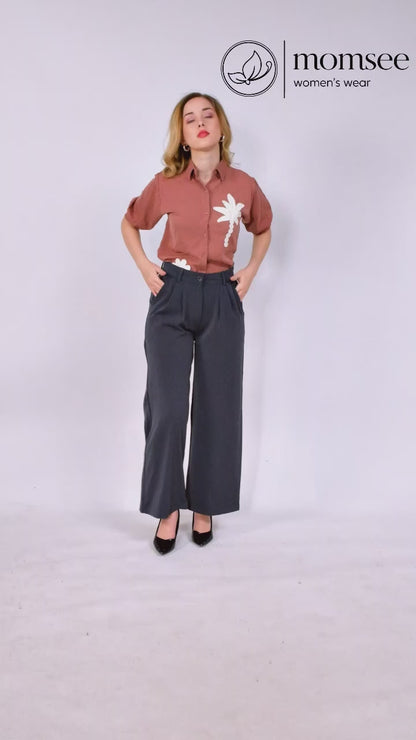 Momsee Elegant Fit Pants - Charcole Grey