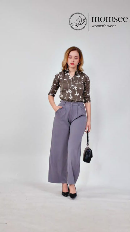 Momsee Elegant Fit Pants - Grey