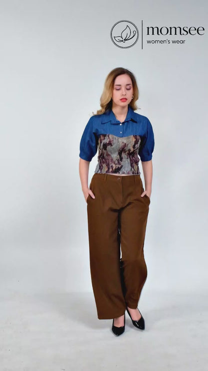 Momsee Straight Fit Pants - Brown