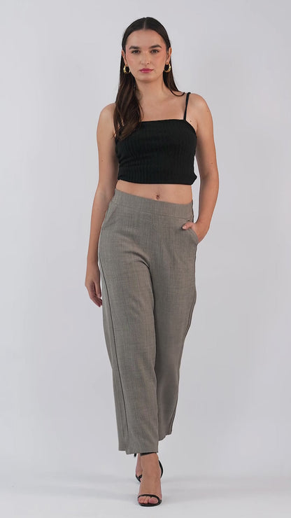 Relaxed Fit Wide-Leg Trousers