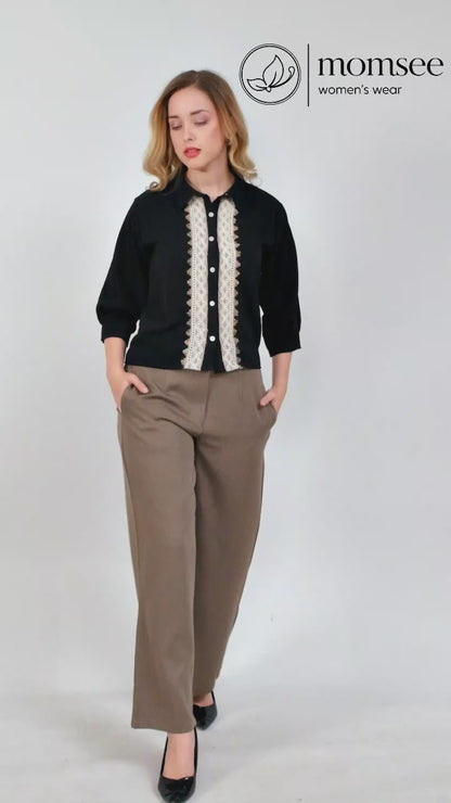 Momsee Straight Fit Pants - Mouse