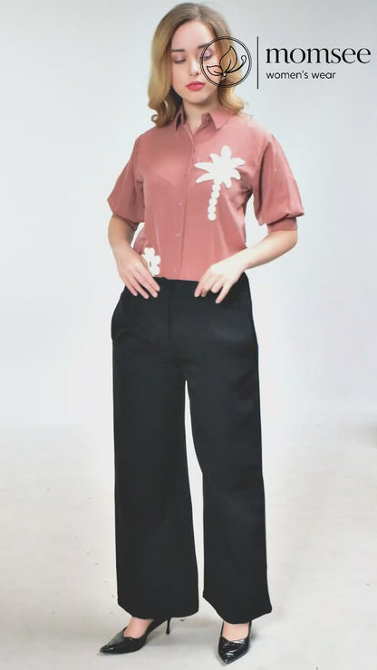 Momsee Straight Fit Pants - Black