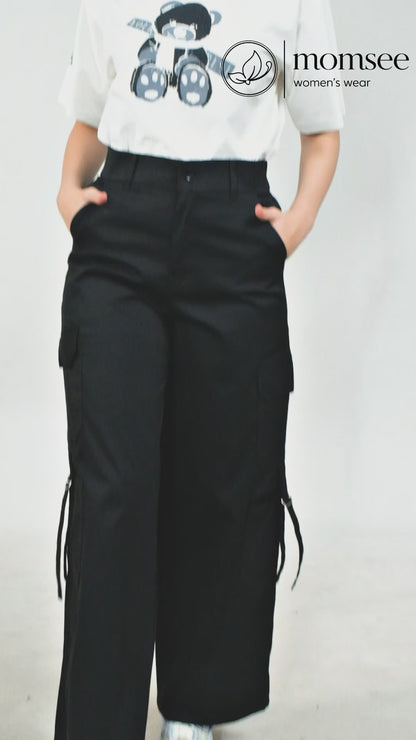 Momsee Urban Cargo Pants - Jet Black