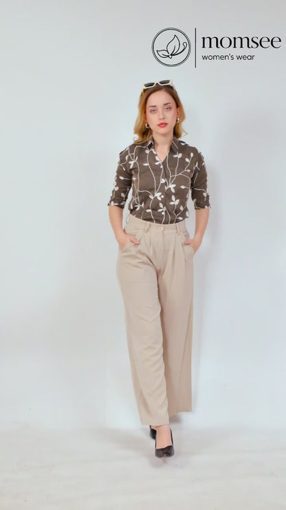Momsee Elegant Fit Pants - Beige