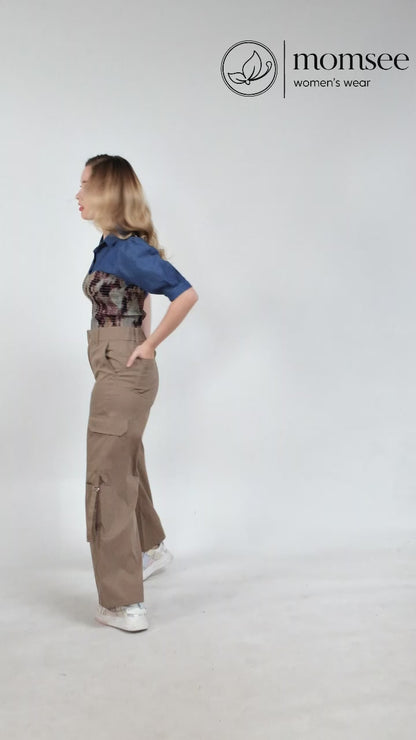 Momsee Urban Cargo Pants - Stone Beige