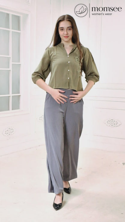 Momsee Korean Fit Pants - Grey