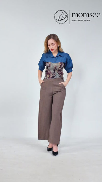 Momsee Relaxed Fit Pants - Coffee Brown