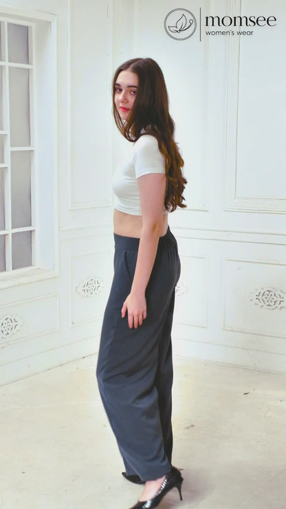 Momsee Korean Fit Pants - Charcole Grey