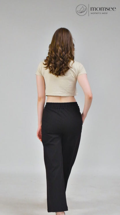 Momsee Track Fit Pants - Black